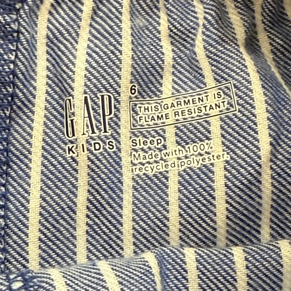 Girls Gap Kids Recycled Flannel PJ Pajama Shorts - Blue Pinstripe - Size 6